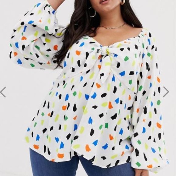 ASOS Curve Tops - ASOS DESIGN Curve top with volume long sleeve